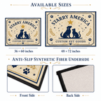 Doormat – Custom Pet Portrait "Goodbye" Striped Design
