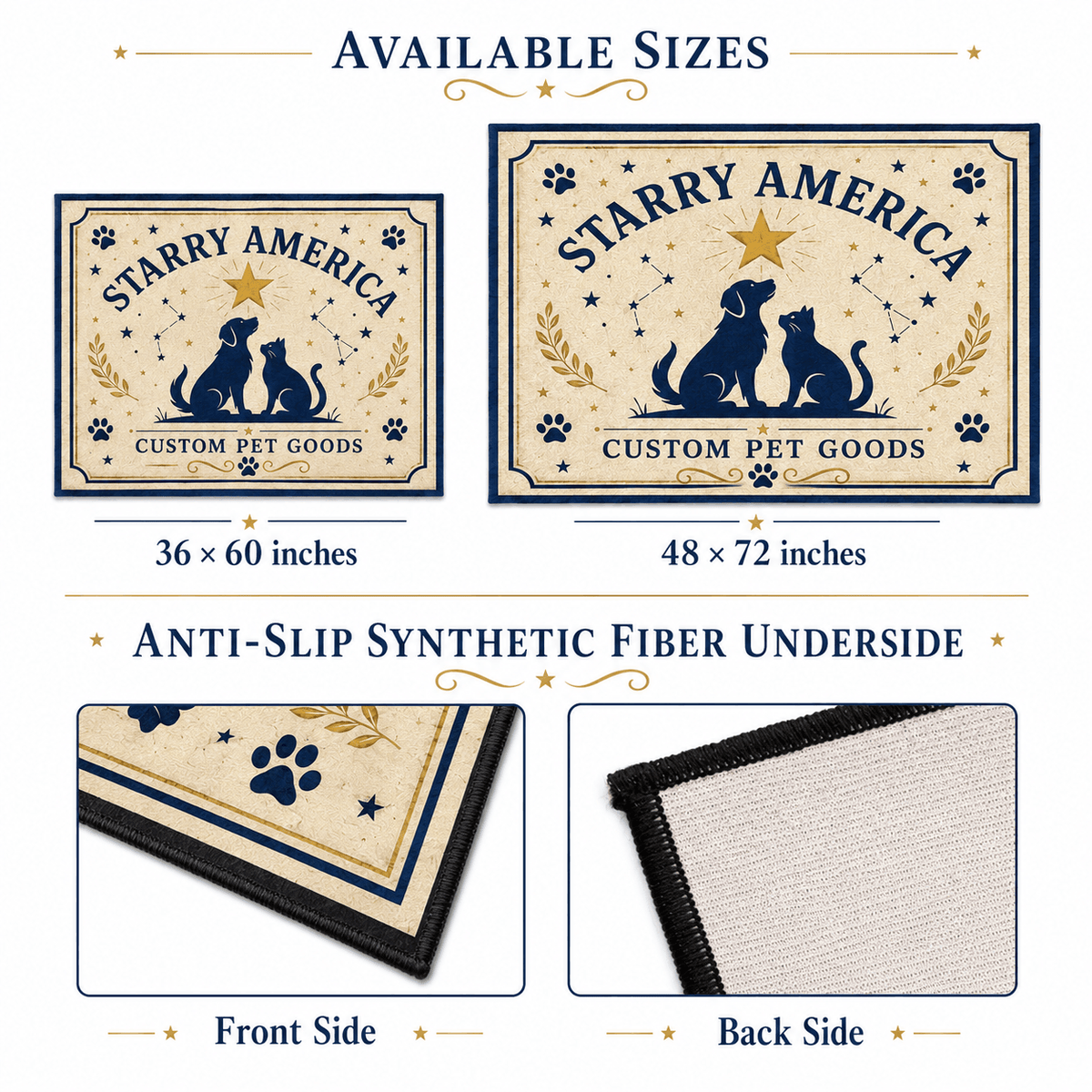 Doormat – Custom Pet Portrait "Goodbye" Striped Design