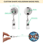 Badge Reel – Custom Pet Face Shape Acrylic Design