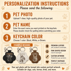 Personalized Pawprint Keychain - Custom Sketch Pet Portrait & Fur Keepsake