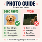 Badge Reel – Custom Pet Portrait Heart Shape Ribbon Design