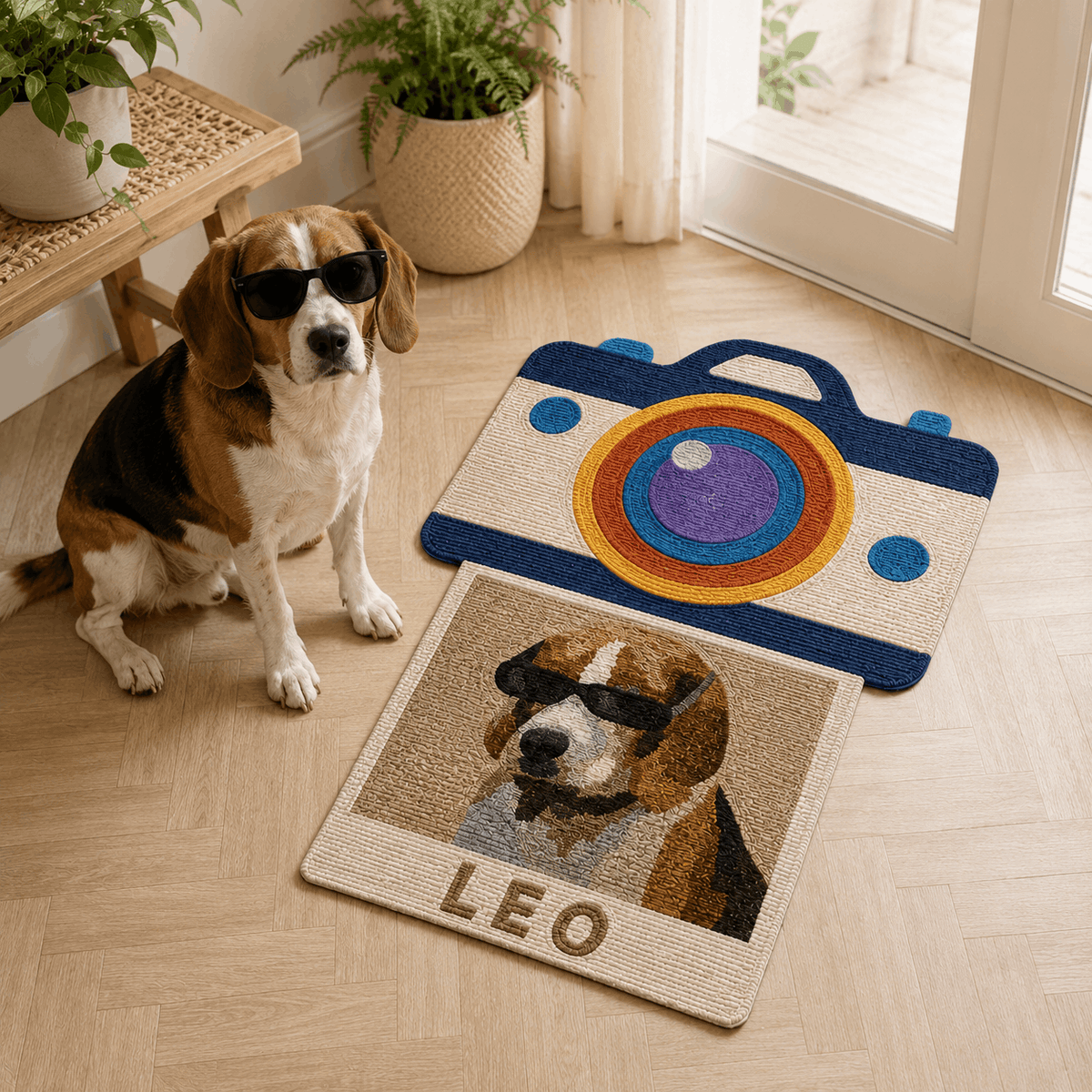 Mat – Custom Pet Portrait Retro Camera & Photo Shape Design