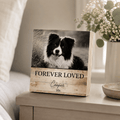Custom Pet Memorial Wooden Block – "Forever Loved" Rustic Design