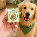 Badge Reel – Custom Pet Portrait Vintage Scalloped Frame Design