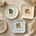 Custom Two Pets Ceramic Jewelry Dish – "Our Humans Are Getting Married" Striped Design