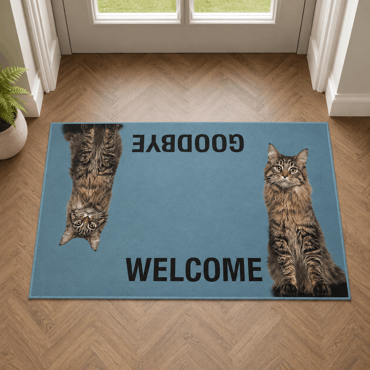 Doormat – Custom Pet Portrait "Welcome & Goodbye" Funny Design