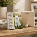 Custom Pet Memorial Wooden Block – "Forever In Our Hearts" Split Design