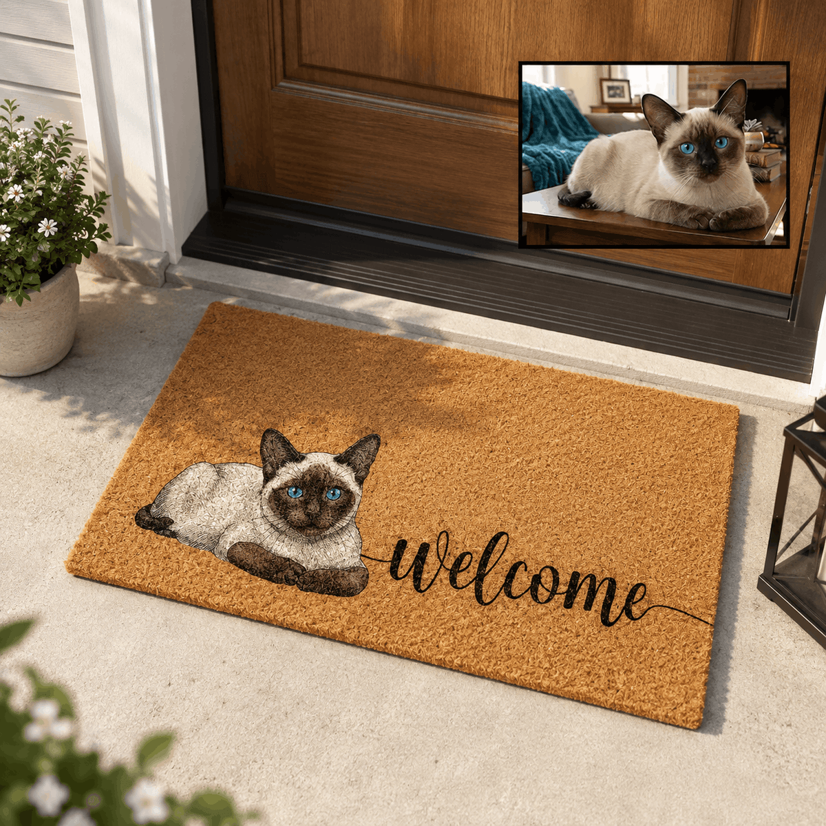 Doormat – Custom Pet Portrait "Welcome" Design