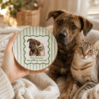 Custom Two Pets Ceramic Jewelry Dish – "Our Humans Are Getting Married" Striped Design