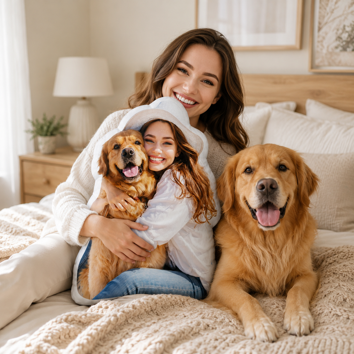 Custom Photo Shaped Pillow – Personalized Pet & Portrait Cushion