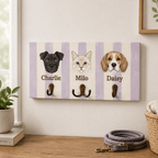 Custom Pet Portrait Dog Leash Holder – Classic Striped Design