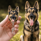 Badge Reel – Custom Pet Face Shape Acrylic Design