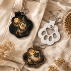 Custom Pet Memorial Keychain - Scenic Photo Blend & Fur Keepsake Gift