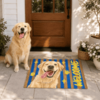 Doormat – Custom Pet Portrait "Goodbye" Striped Design