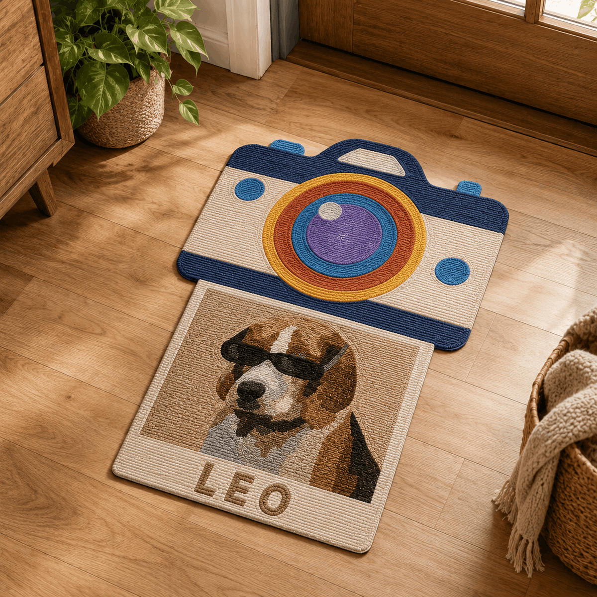 Mat – Custom Pet Portrait Retro Camera & Photo Shape Design