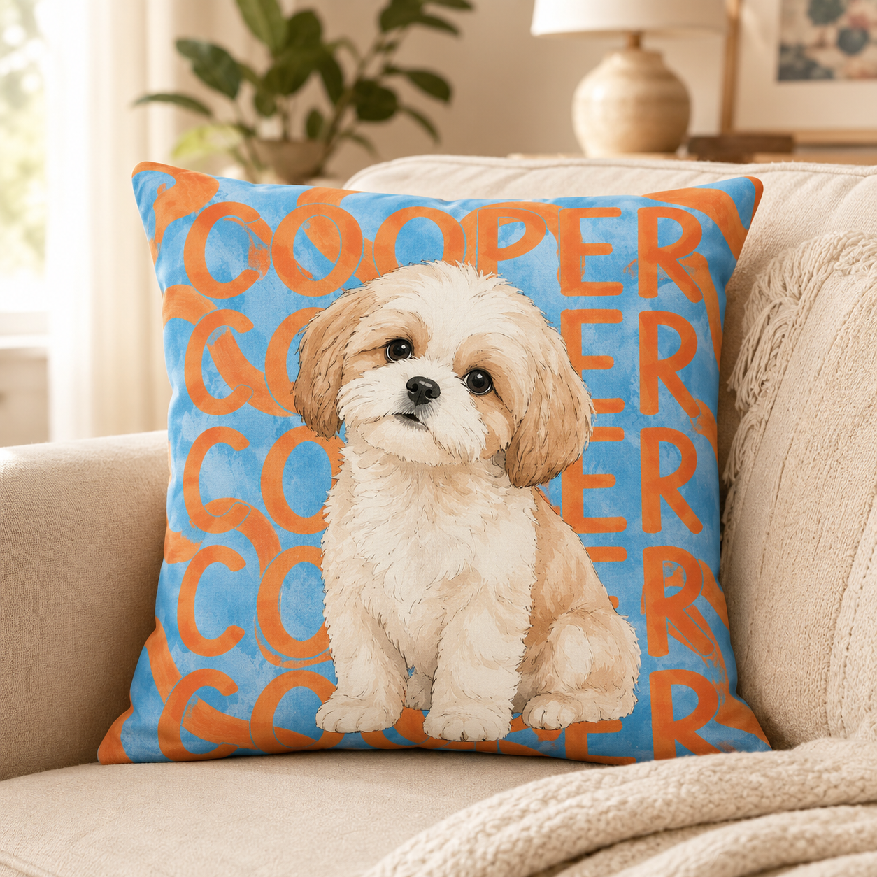 Personalized Pet Portrait Pillow – Custom Dog & Cat Photo Pillow