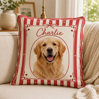 Personalized Pet Photo Pillow with Name – Custom Dog & Cat Throw Pillow