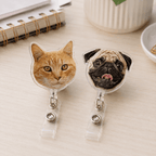 Badge Reel – Custom Pet Face Shape Acrylic Design