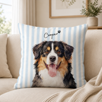 Custom Pet Portrait Pillow – Personalized Watercolor Dog & Cat Pillow