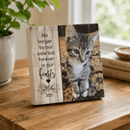 Custom Pet Memorial Wooden Block – "Forever In Our Hearts" Split Design