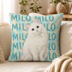 Personalized Pet Portrait Pillow – Custom Dog & Cat Photo Pillow