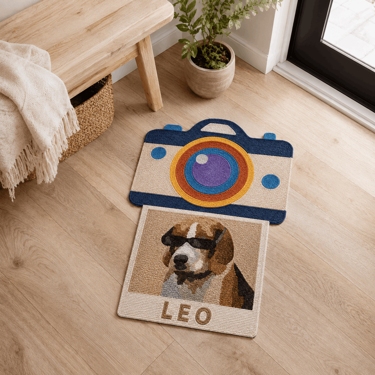 Mat – Custom Pet Portrait Retro Camera & Photo Shape Design