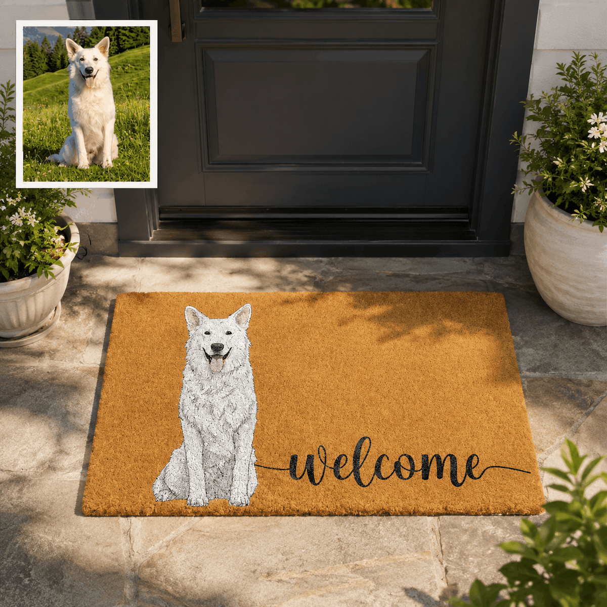 Doormat – Custom Pet Portrait "Welcome" Design