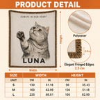 Custom Pet Memorial Woven-Style Blanket - Personalized Portrait Throw with Quote & Name