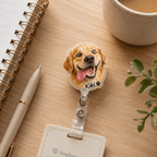 Badge Reel – Custom Pet Face Shape with Name Acrylic Design