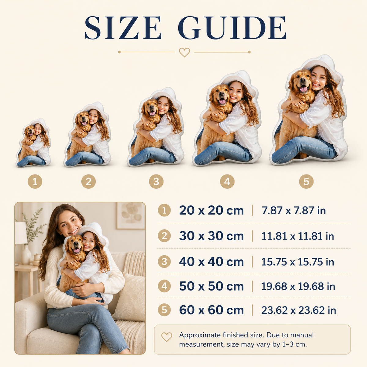 Custom Photo Shaped Pillow – Personalized Pet & Portrait Cushion
