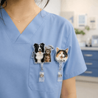 Badge Reel – Custom Pet Face Shape with Name Acrylic Design