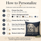 Custom Pet Portrait Pillow with Name – Personalized Dog or Cat Pillow
