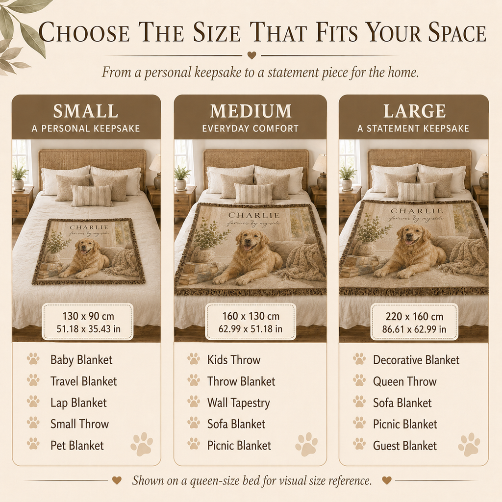 Custom Pet Portrait Woven Blanket - "Favorite Spot" Storytelling Throw