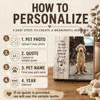 Custom Pet Memorial Wooden Block – "Forever In Our Hearts" Split Design
