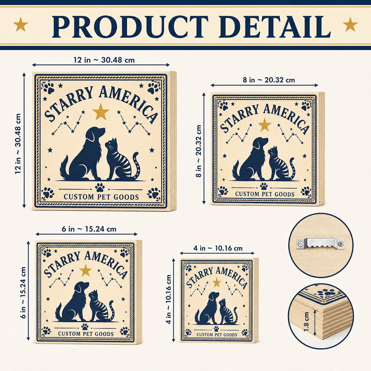 Custom Pet Sketch Portrait Wooden Block – Rustic Line Art Design