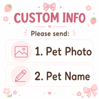 Custom Pet Portrait Ceramic Jewelry Dish – Coquette Strawberry & Bow Design