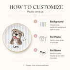 Custom Pet Portrait Ceramic Jewelry Dish – Sweet Pastel Stripes Design