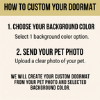 Doormat – Custom Pet Portrait "Goodbye" Striped Design