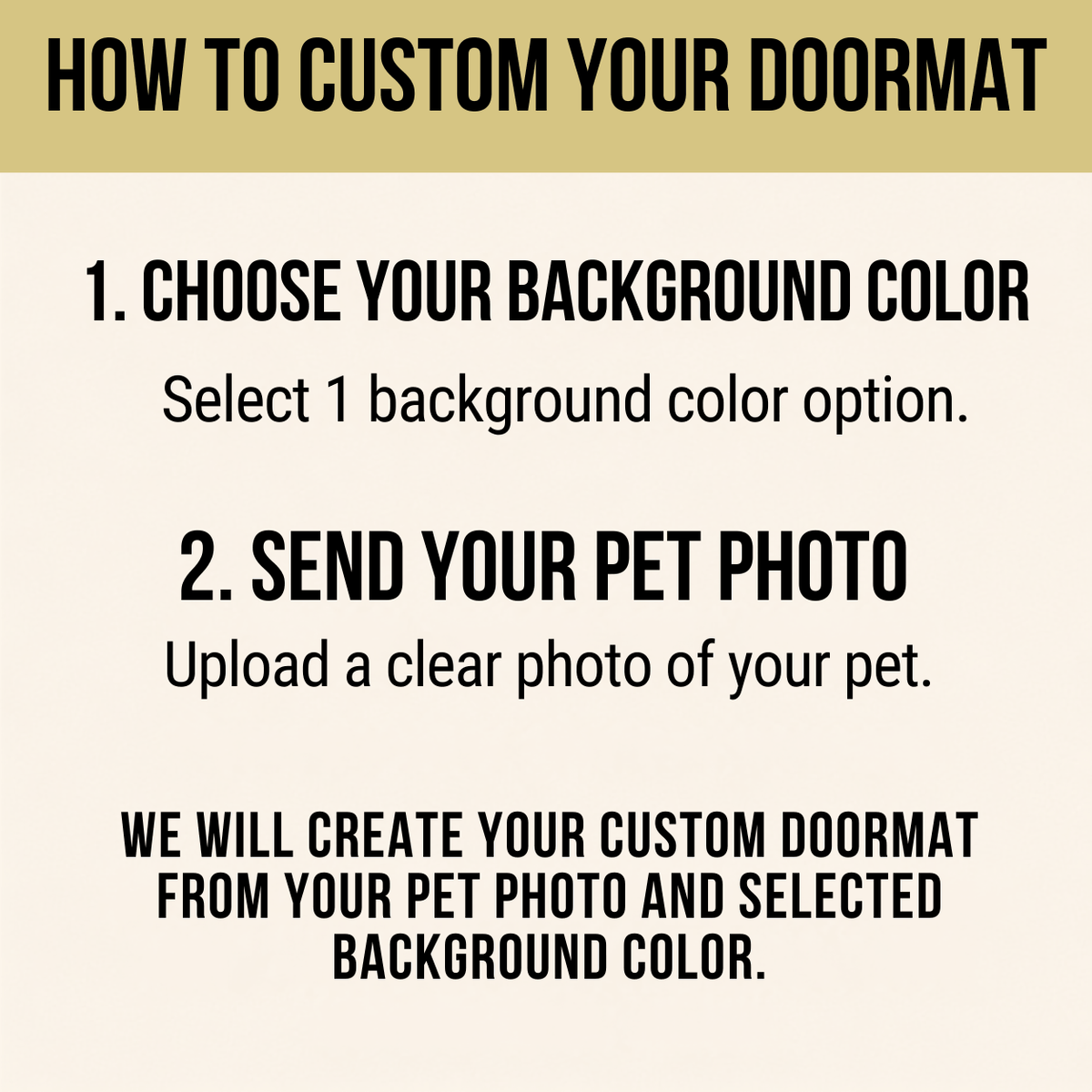 Doormat – Custom Pet Portrait "Goodbye" Striped Design
