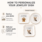 Custom Pet Portrait Ceramic Jewelry Dish – "My Humans Are Engaged" Ring Dish