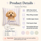 Custom Pet Portrait Pillow – Personalized Watercolor Dog & Cat Pillow