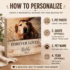 Custom Pet Memorial Wooden Block – "Forever Loved" Rustic Design