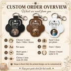 Pet Memorial Pawprint Keychain - Angel Wings Photo Insert & Custom Dates