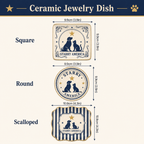 Custom Pet Portrait Ceramic Jewelry Dish – "My Humans Are Engaged" Ring Dish
