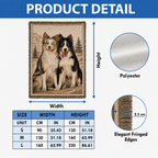 Custom Pet Portrait Woven-Style Throw Blanket - Personalized Printed Fringe Blanket